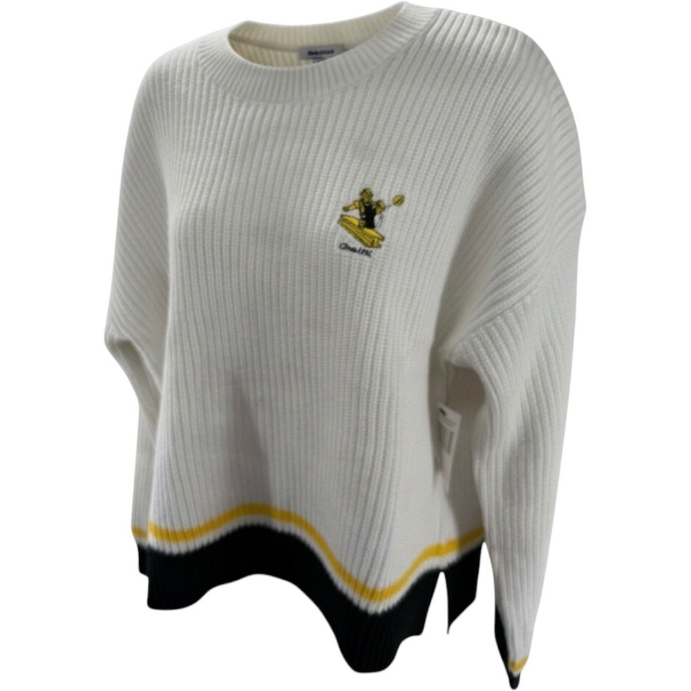 WEAR Erin Andrews Pittsburgh Steelers Embroidered Knit Sweater Large NEW
